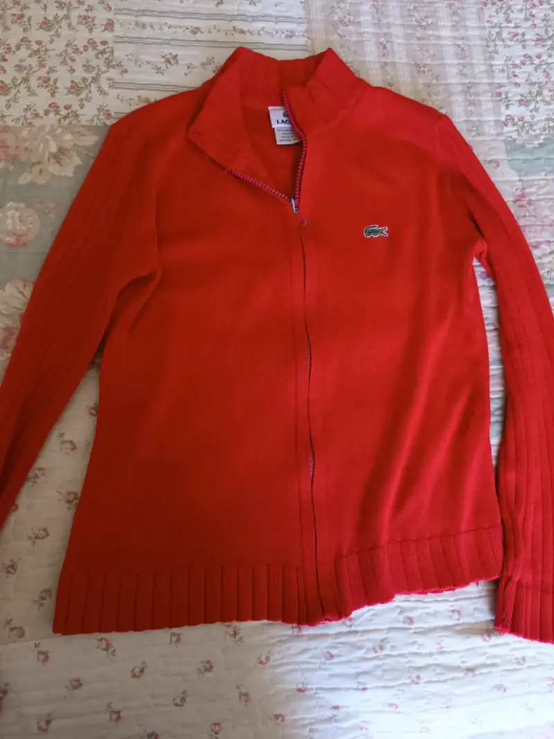 Chaleco rojo con cierre Lacoste para mujer - 1