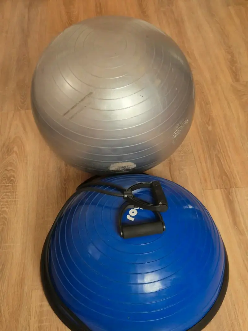 Set de Balón de Ejercicio y Bosu Azul