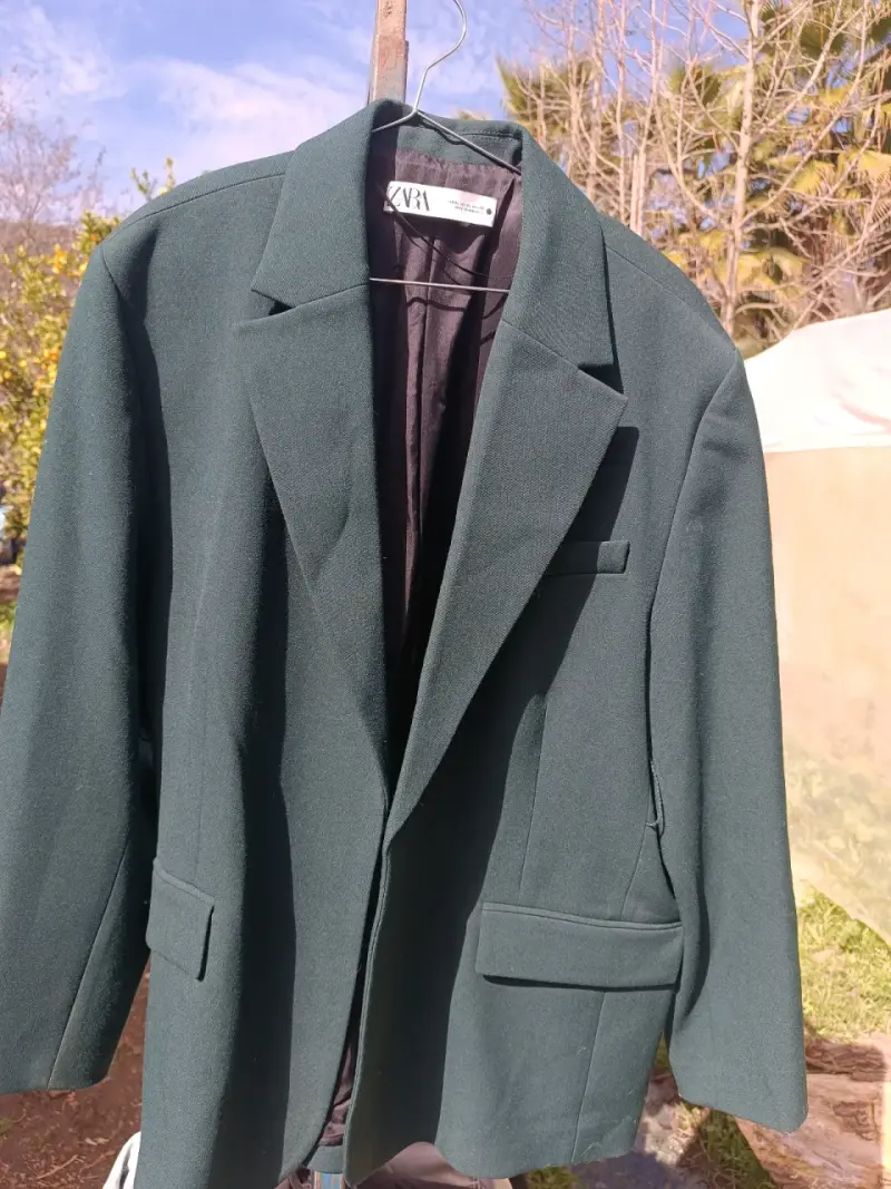 Blazer verde oscuro para mujer Zara - 1