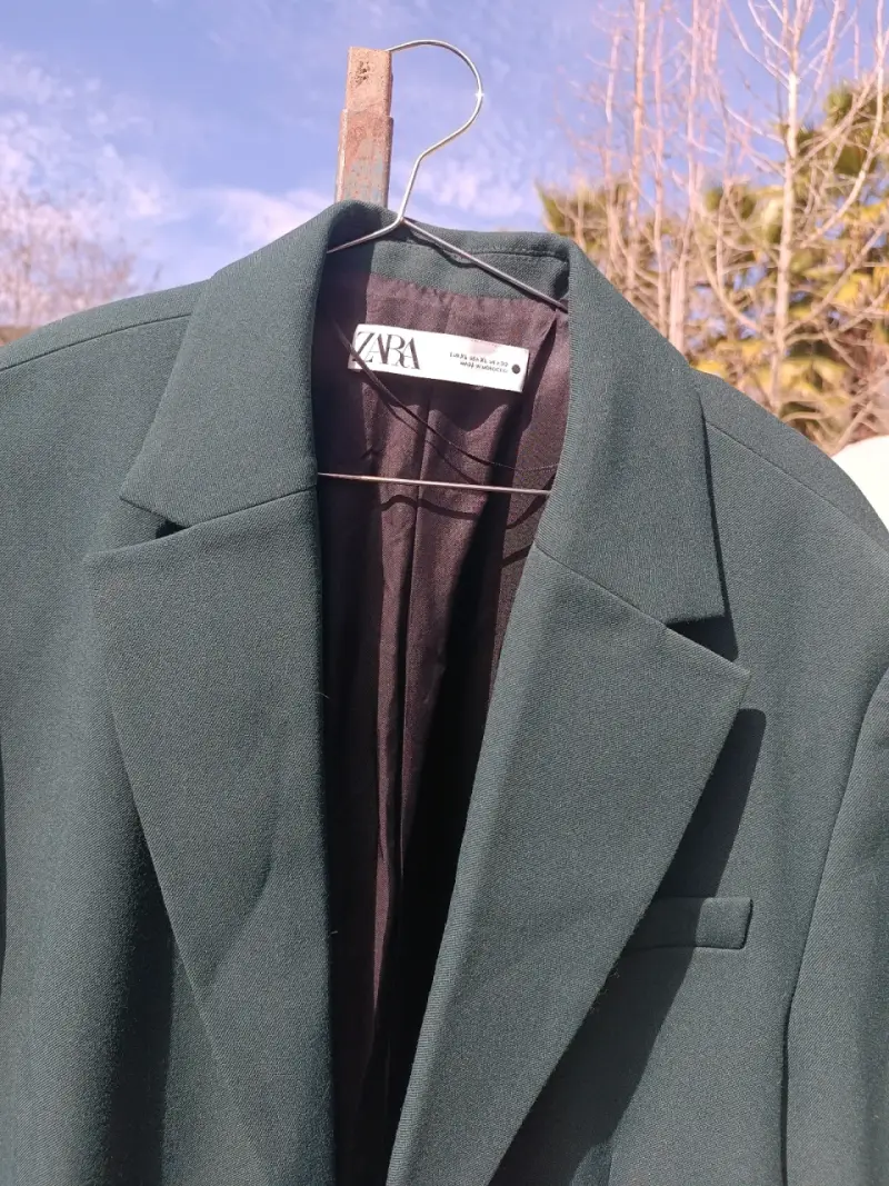 Blazer verde oscuro para mujer Zara - 2
