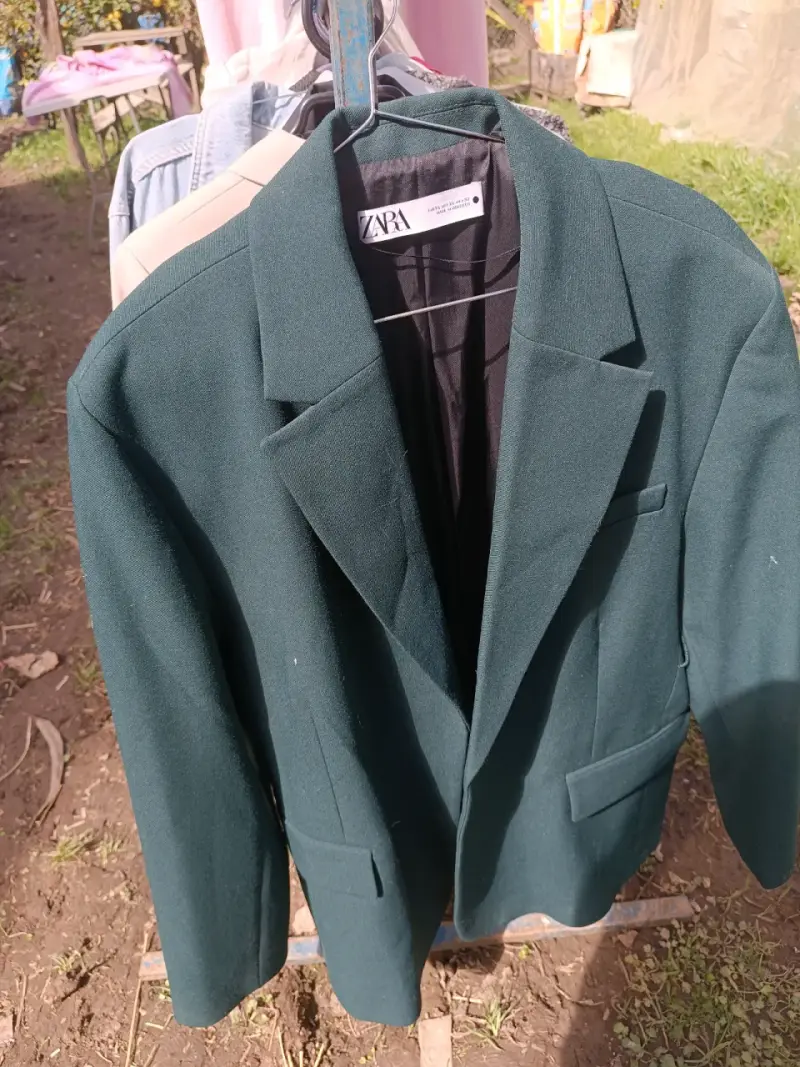 Blazer verde oscuro para mujer Zara - 3