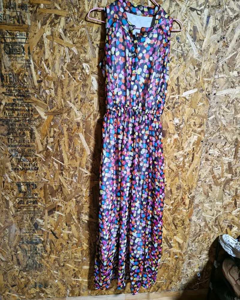 Vestido largo estampado multicolor para mujer - 2