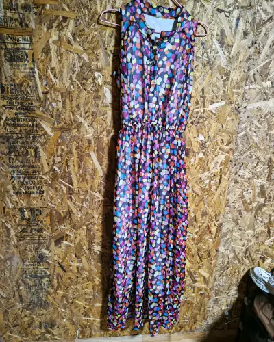 Vestido largo estampado multicolor para mujer - miniatura 2