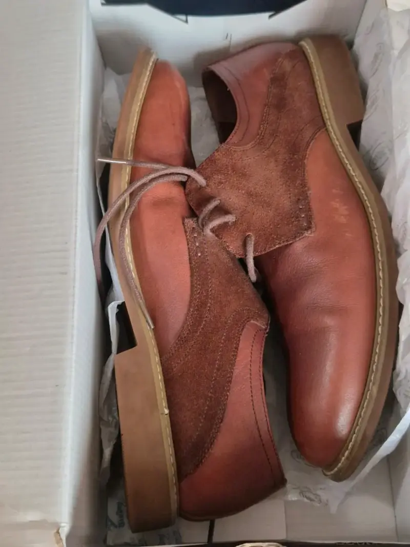 Zapatos de cuero marrón para hombre - 3