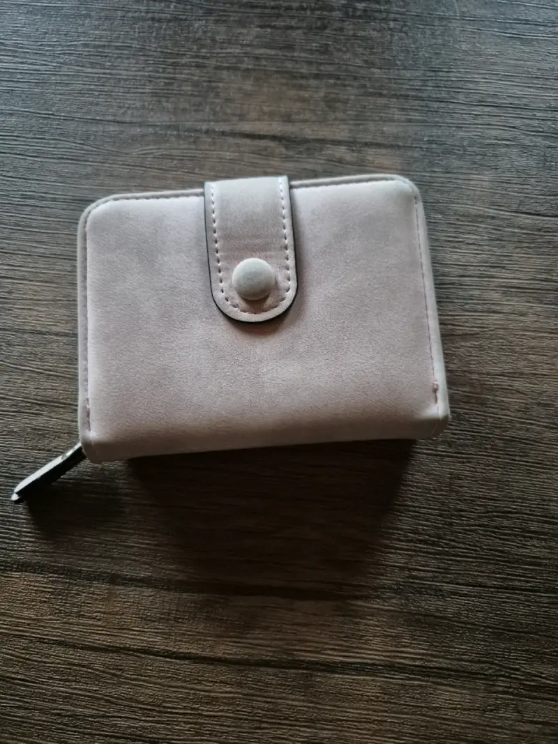 Billetera de cuero sintético Rosado con cierre - 1