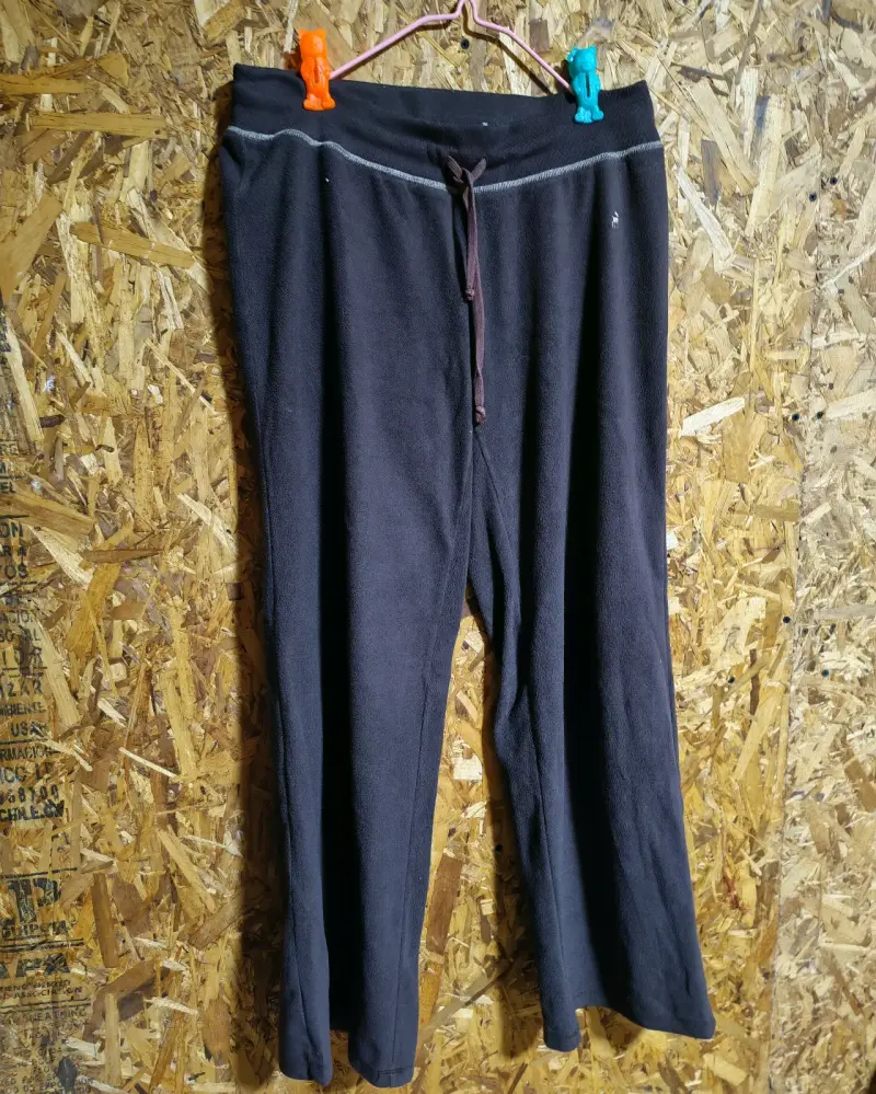 Pantalones de lana polar cafe para hombre - 1