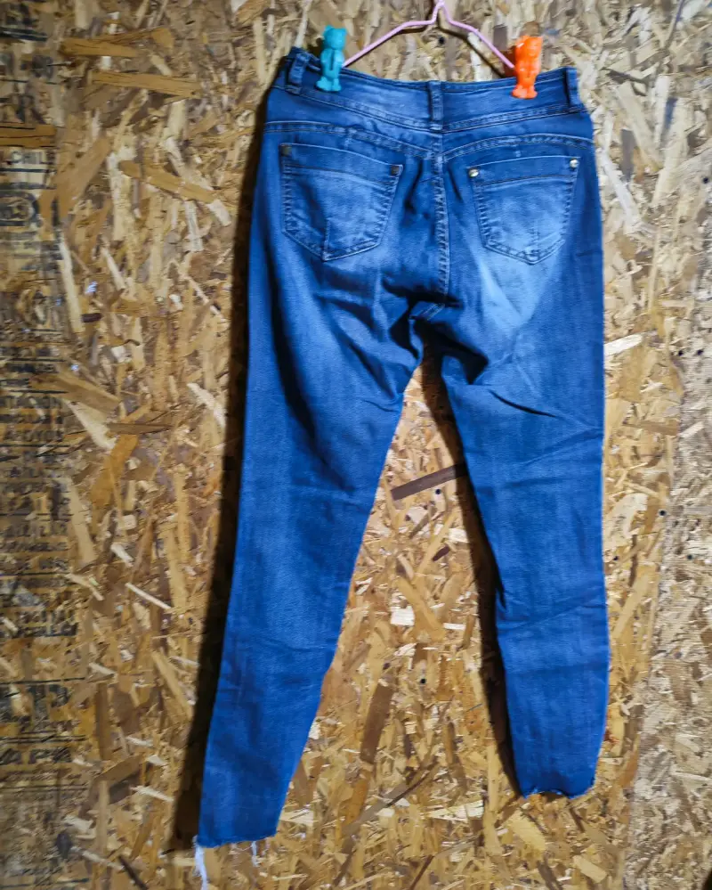 Jeans azul desgastado para mujer - 2
