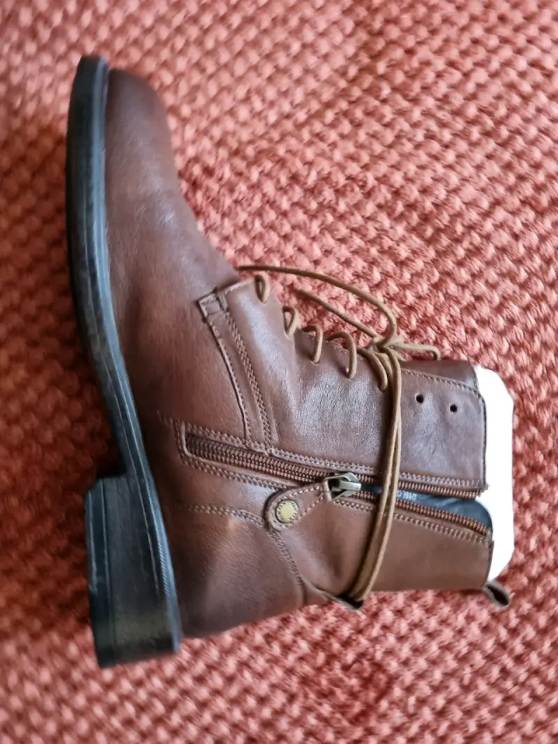 Botines de cuero marrón para mujer Geox - 3