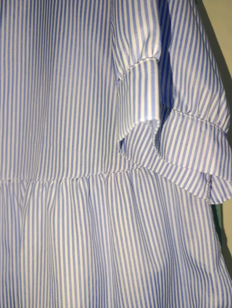 Blusa de rayas azul y blanco para mujer - 3