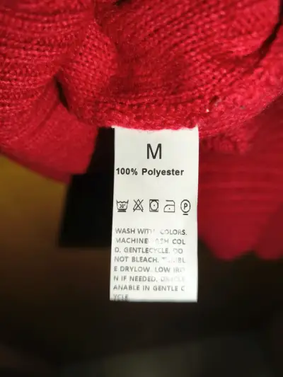 Vestido de punto rojo con cuello alto - miniatura 4