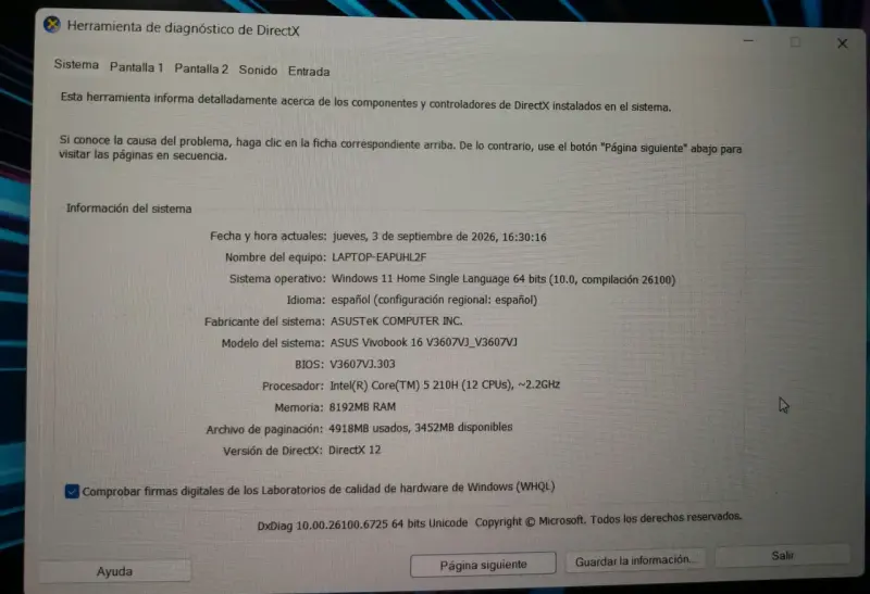 Notebook ASUS V16 Gamer intel i5 - 3