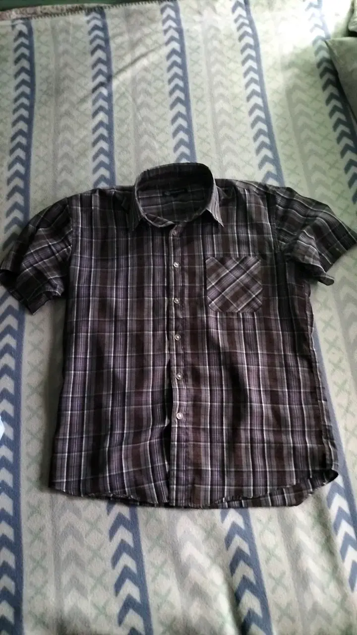 Camisa a cuadros manga corta para hombre - 1