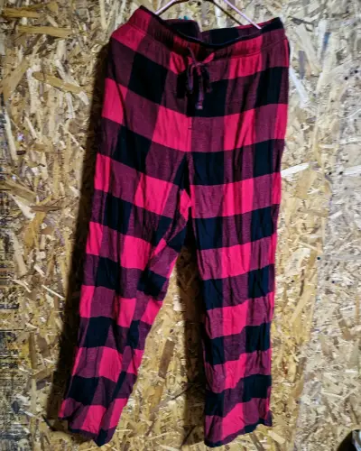 Pantalones de pijama a cuadros y lisos para mujer - miniatura 1