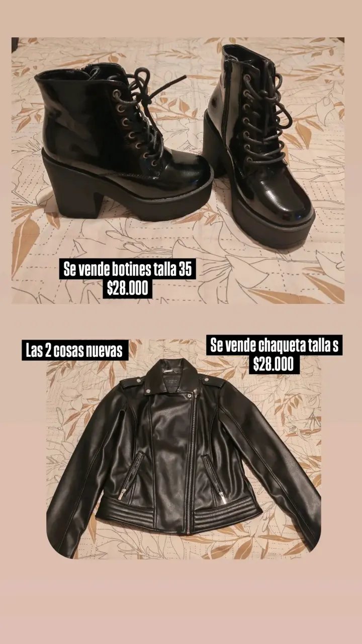 Botines negros de charol y chaqueta negra