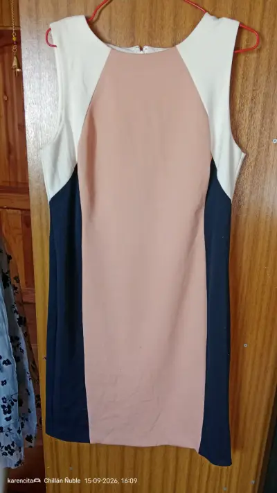 Vestido sin mangas tricolor elegante - miniatura 2