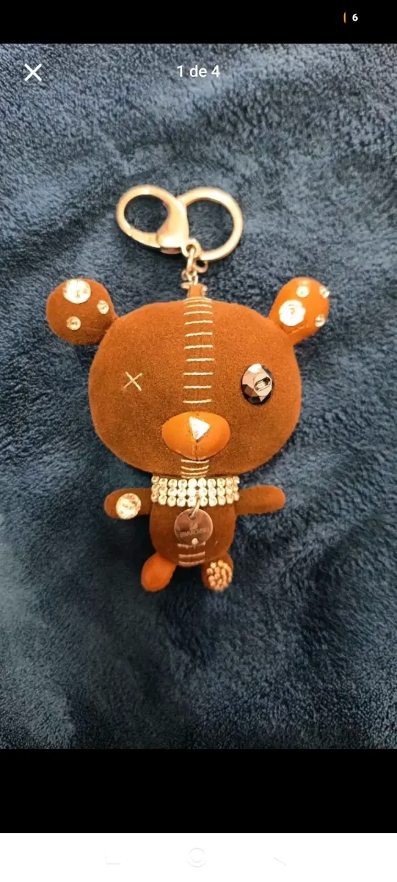 Swarovski Llavero de oso de peluche con cristales - 2