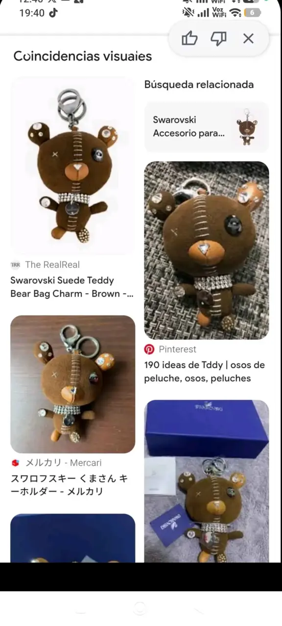 Swarovski Llavero de oso de peluche con cristales - 3