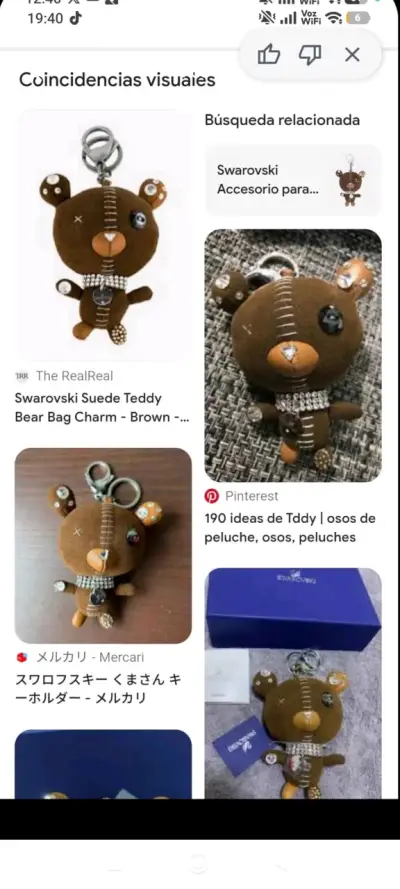Swarovski Llavero de oso de peluche con cristales - miniatura 3