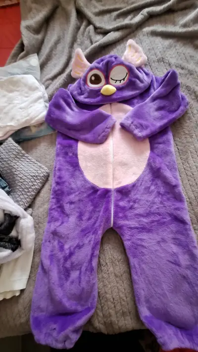 Disfraz de búho morado para niños - miniatura 1