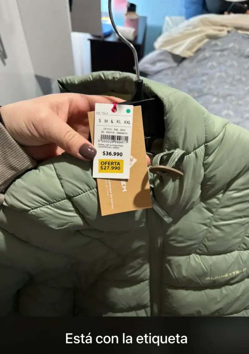 Chaqueta de pluma verde talla L nueva - 2