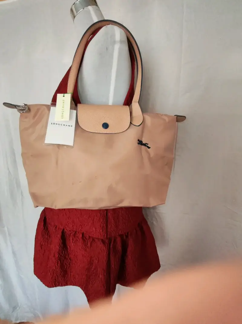 Bolso Longchamp beige con asas largas - 1