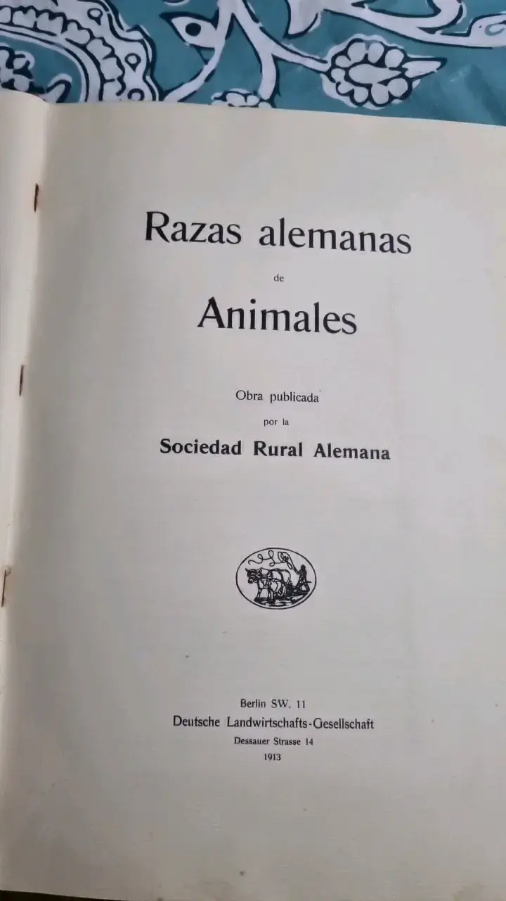 Libro antiguo 'Razas Alemanas de Animales' 1913 - 3
