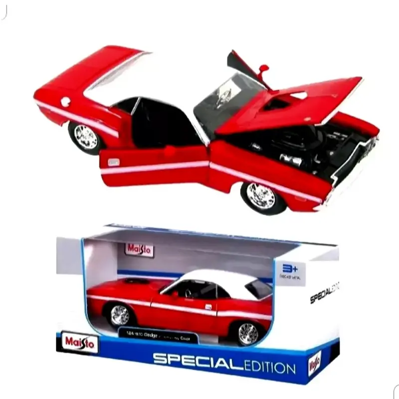 Modelo a escala Dodge Challenger rojo 1/24,Nuevo - 3