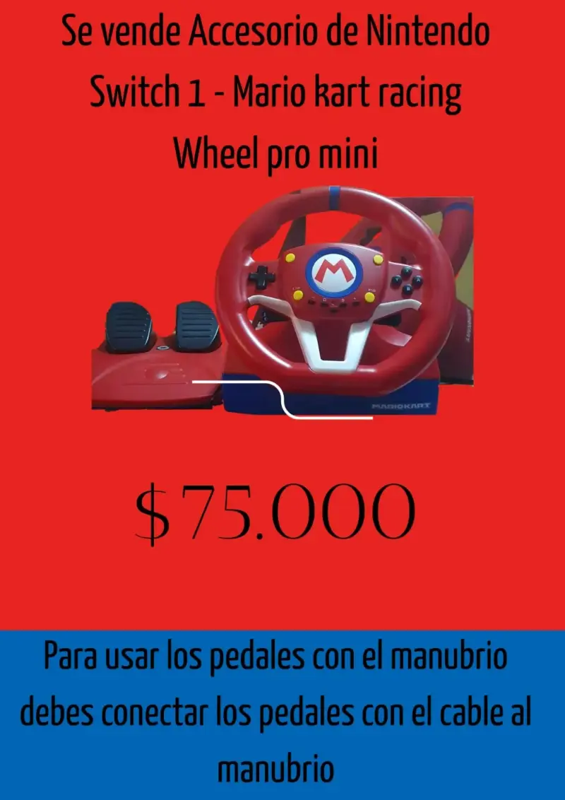 Volante Nintendo Switch Mario Kart Racing Pro Mini