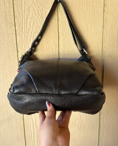 Coach Bolso de cuero negro con asa ajustable - miniatura 2