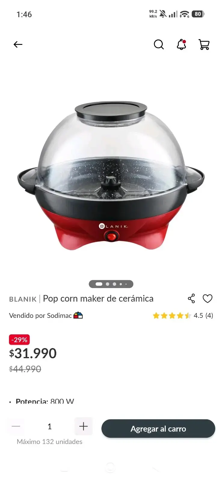 Máquina para hacer palomitas Blanik de cerámica - 1