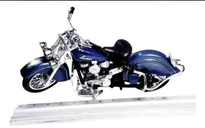 Motocicleta a escala Indian azul 1:18de 1948 Nueva - miniatura 1