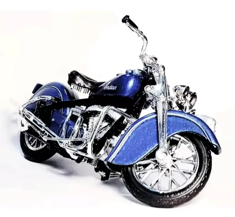 Motocicleta a escala Indian azul 1:18de 1948 Nueva - 2