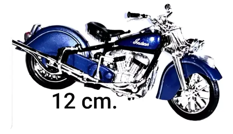 Motocicleta a escala Indian azul 1:18de 1948 Nueva - 4