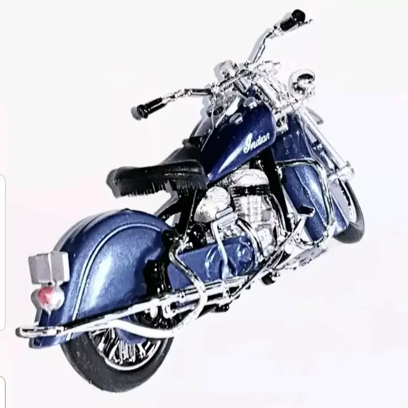 Motocicleta a escala Indian azul 1:18de 1948 Nueva - 5
