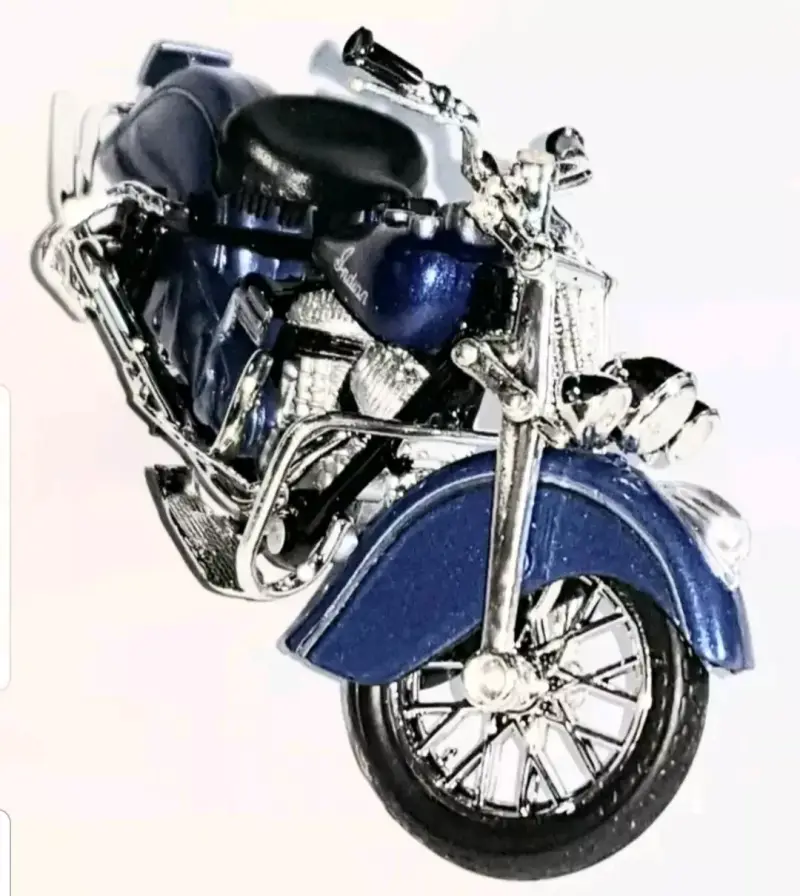 Motocicleta a escala Indian azul 1:18de 1948 Nueva - 6