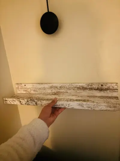 Repisa de madera rústica blanca - miniatura 2