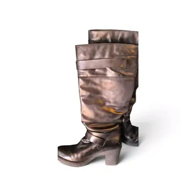 Botas de cuero negras con tacón alto 16 horas - miniatura 4