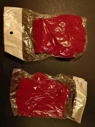 2 Guantes de lana rojos sin dedos - miniatura 2