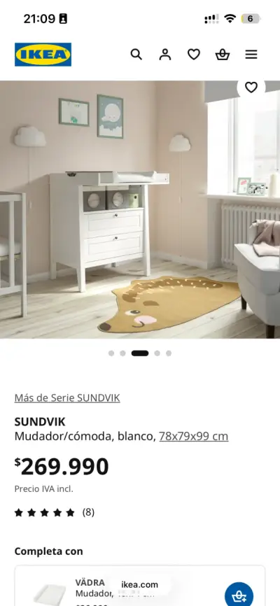 Mudador cómoda IKEA Sundvik blanco - miniatura 2