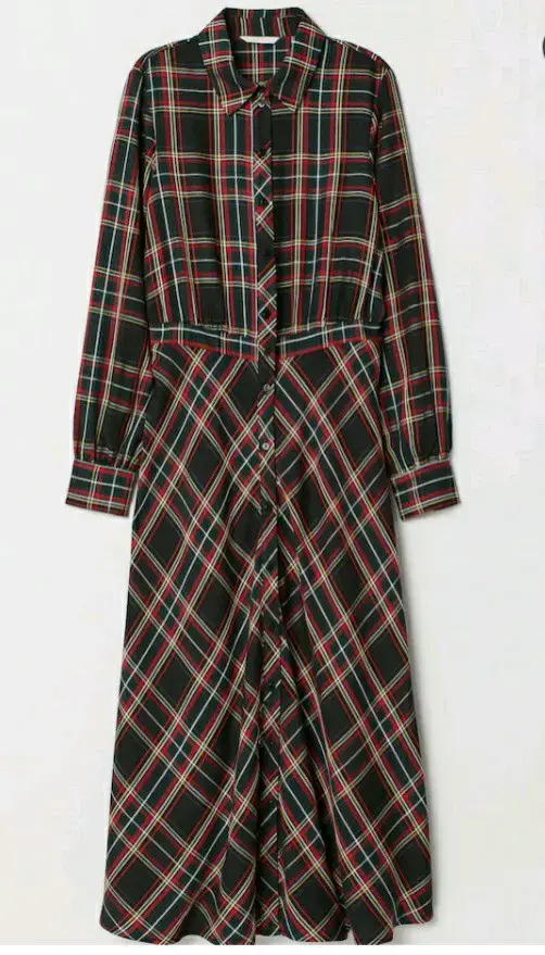 Vestido largo a cuadros H&M talla 36 - 4
