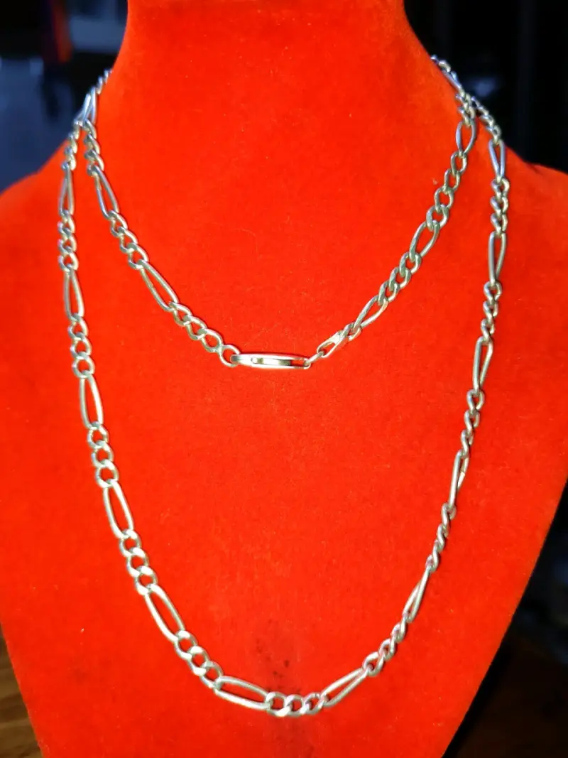 Cadena de plata italiana estilo figaro para hombre - 2