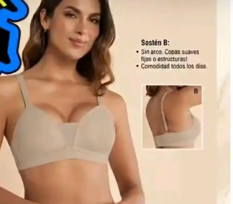 Sostén sin arco con copas suaves beige 38 B