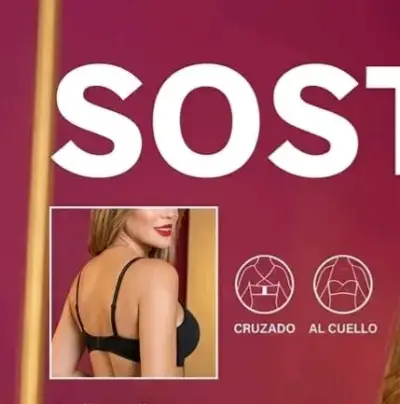 Sostén negro con copas preformadas y realce medio - miniatura 2