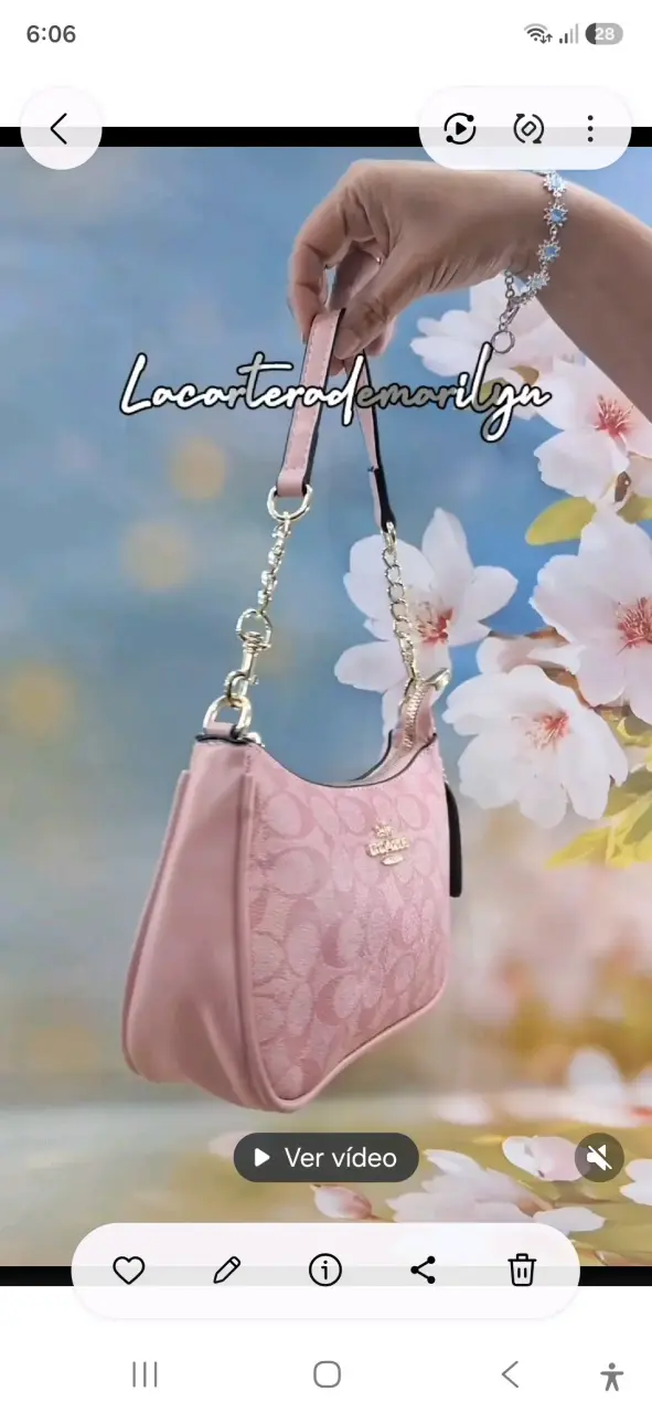 Cartera Coach rosa con correa ajustable - 4