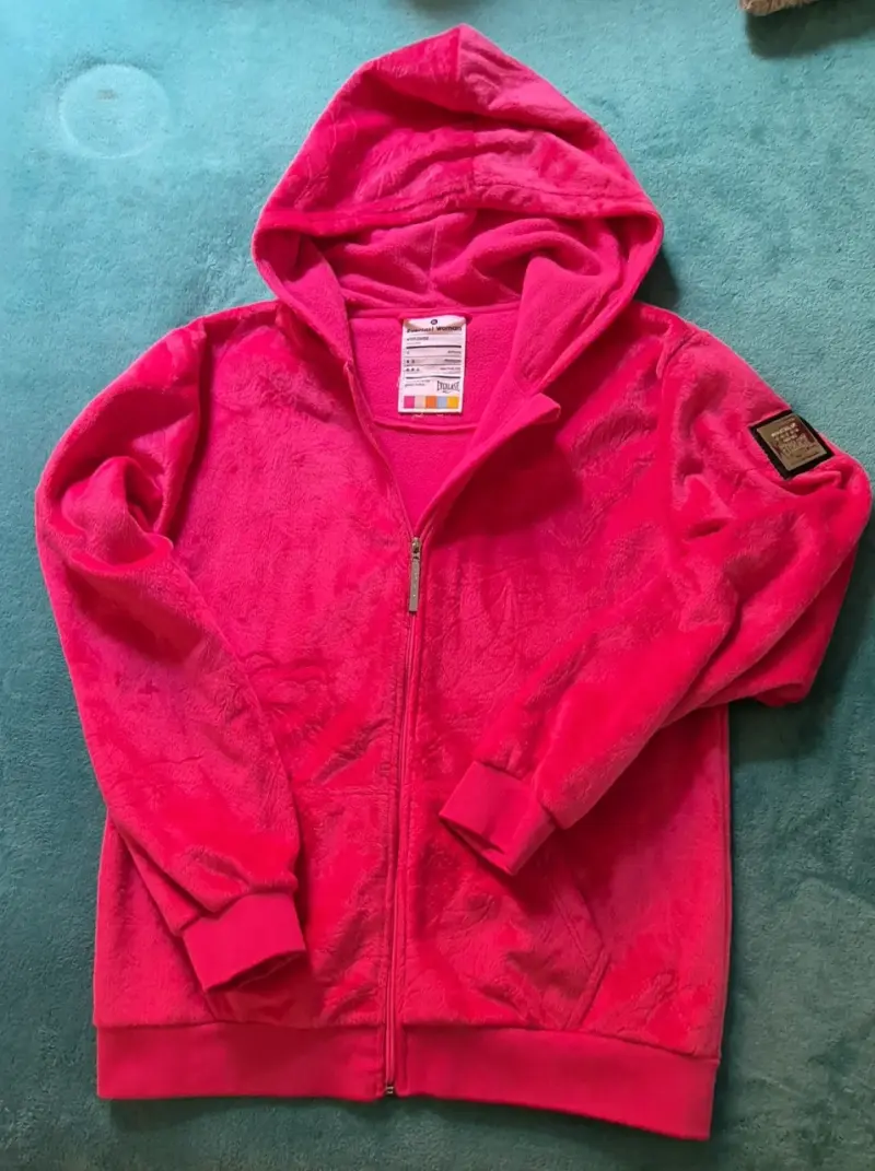 Polerón con capucha rosa para mujer - 1