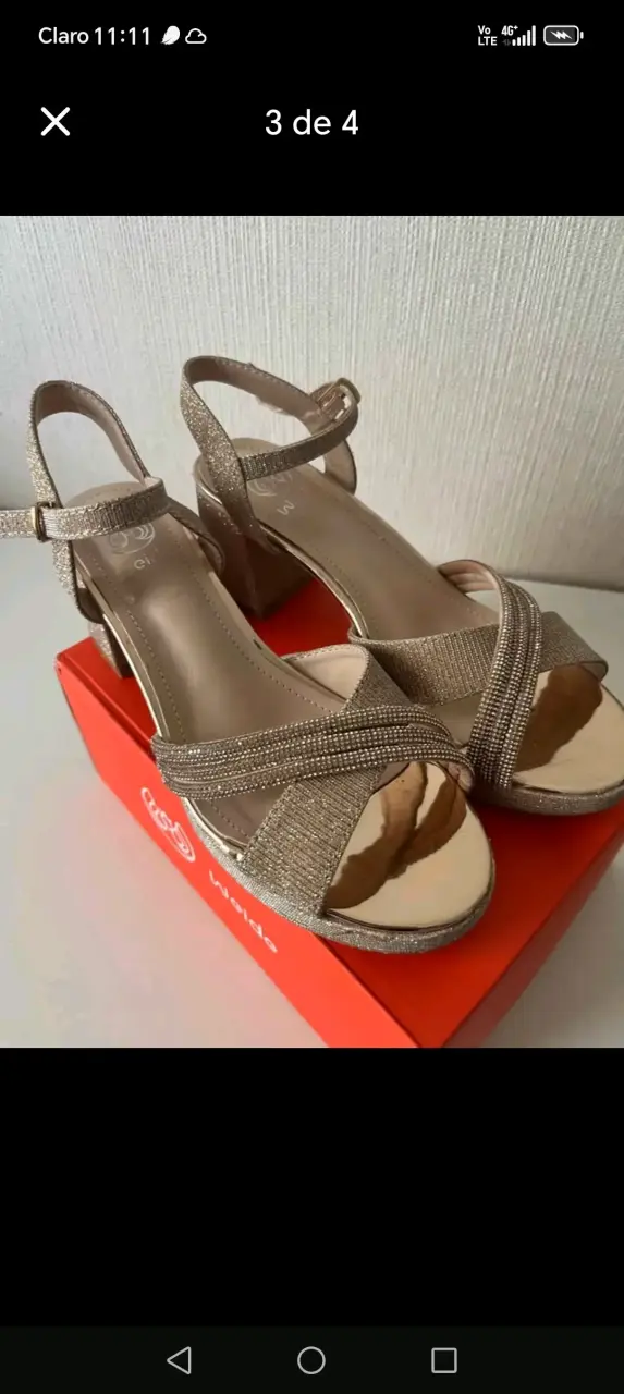 Sandalias de tacón doradas Weide elegantes - 3