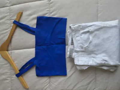 Top corto azul para mujer - miniatura 2