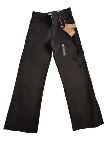 Jeans negros de niña, con estrella talla 12 - 1