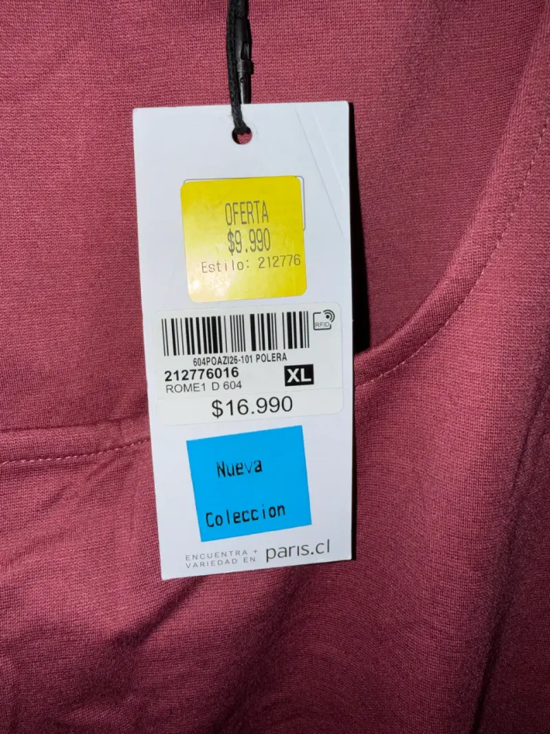 Polera sin mangas color burdeos talla XL - 4