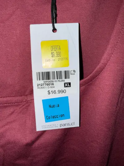 Polera sin mangas color burdeos talla XL - miniatura 4